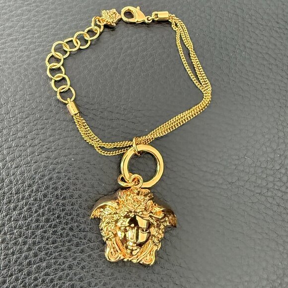 Versace Gold-Tone Brass Medusa Head Multi-Chain Bracelet, NWT - Picture 2 of 10
